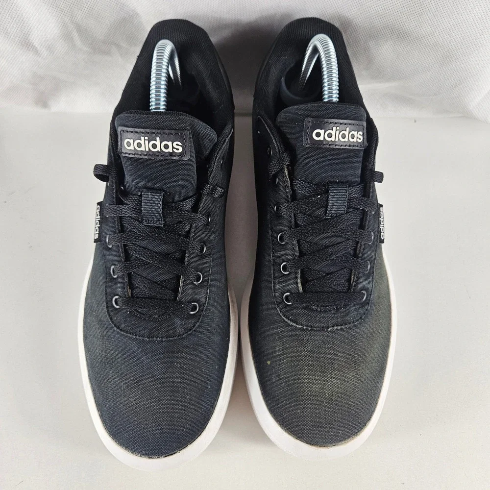 Adidas Court Platform CLN Low Black White Canvas Sneakers GW6909 Womens 8
